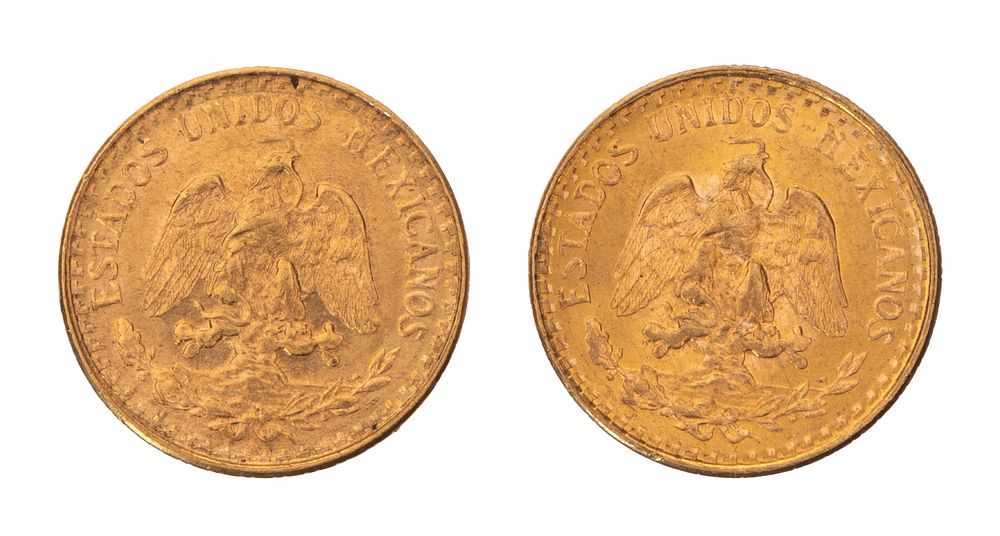 Lot 488: Mexico: 1945 2-Peso Gold Coins