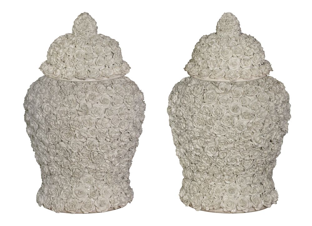 Lot 261: Asian Style Tozai Home Blanc de Chine Lidded Jars