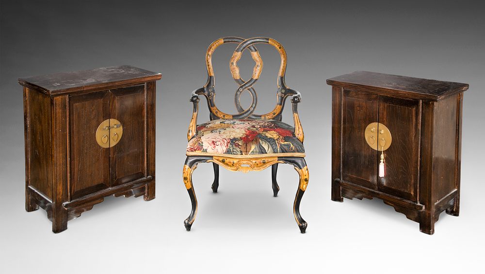 Lot 349: French Country Belda Black Armchair