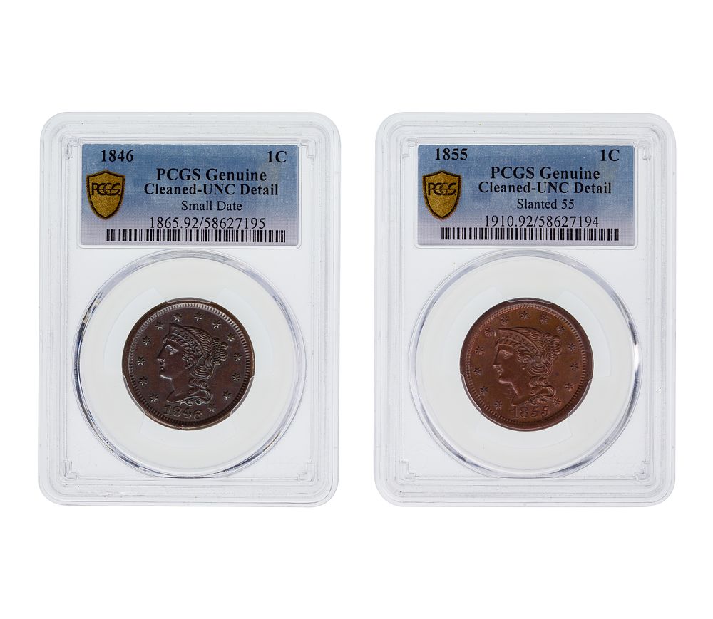 Lot 366: US Large 1c Coins PCGS