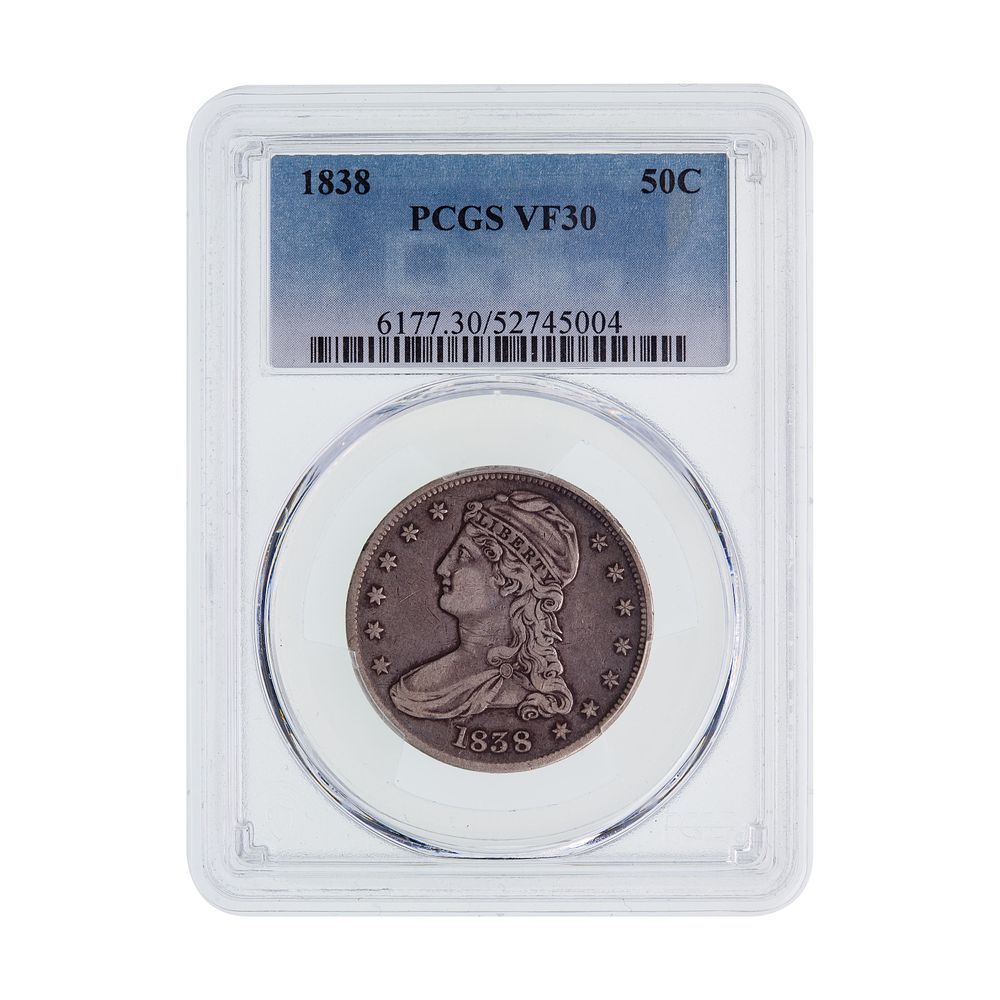 Lot 373: 1838 Capped Bust 50c VF-30 PCGS