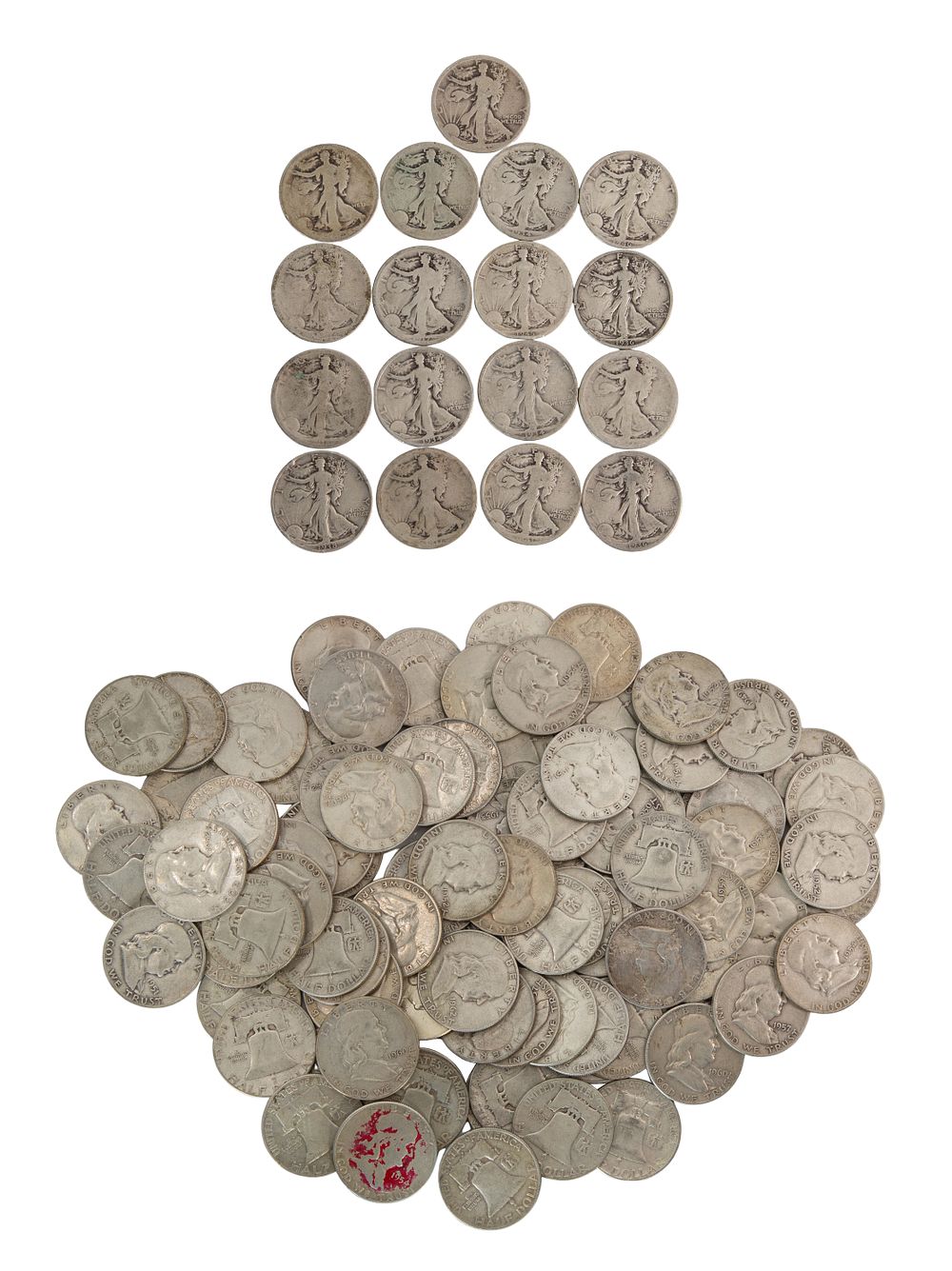 Lot 374: Walking Liberty and Franklin 50c Assortment