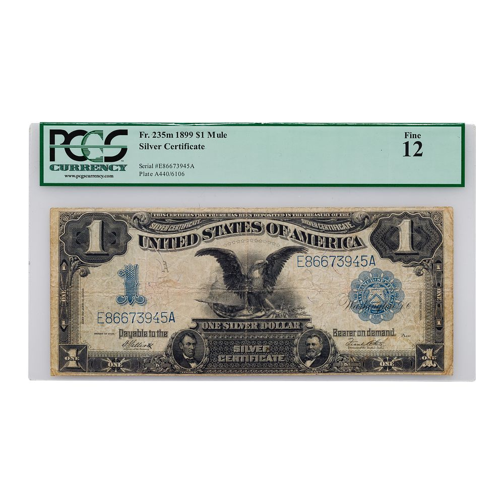 Lot 408: 1899 $1 Mule F-12 PCGS