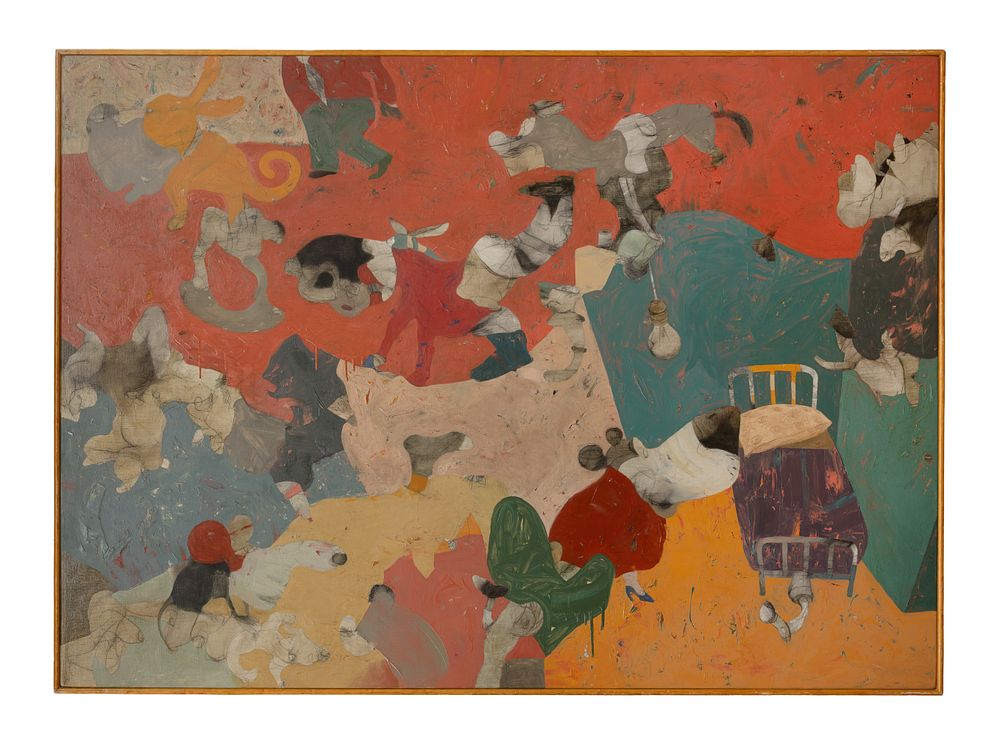 Lot 103: Ramiro Martinez Plasencia (Mexican, b.1963) 'La Espera' Oil and Graphite on Panel
