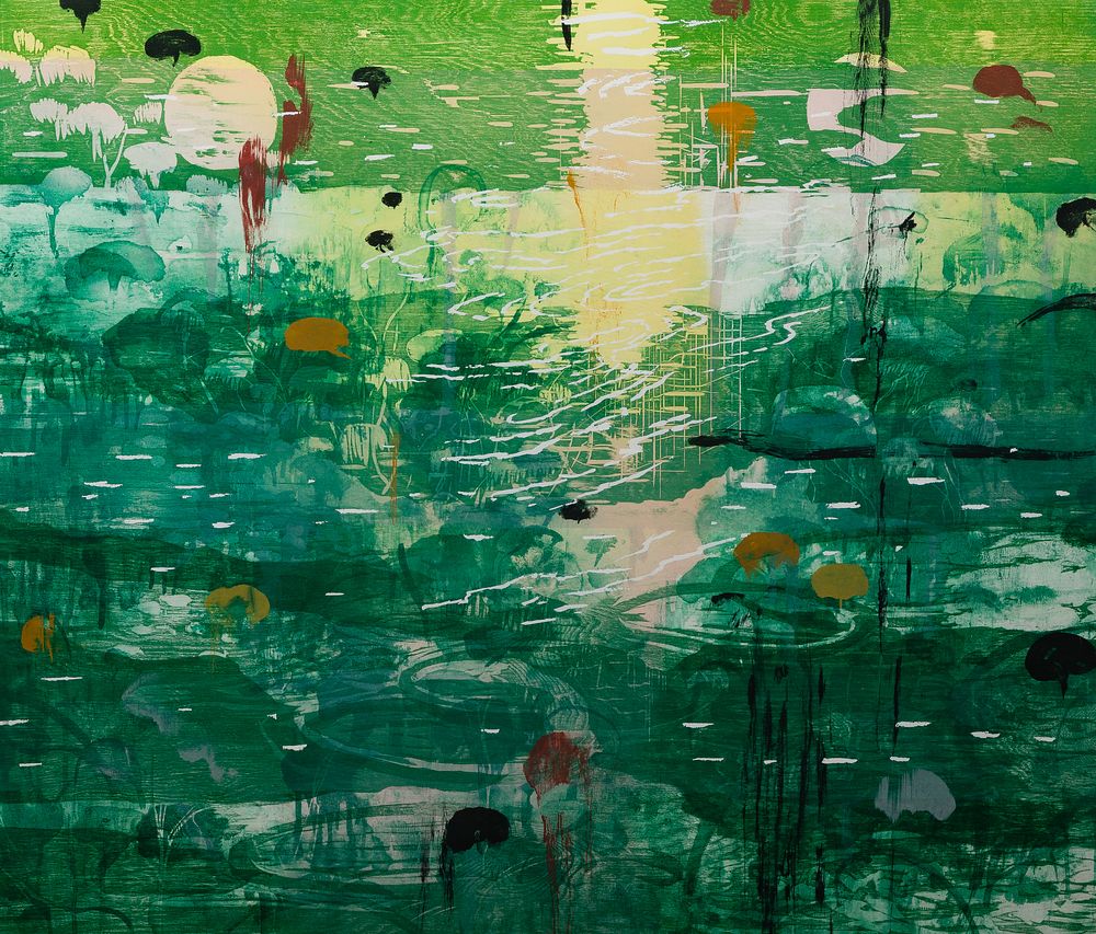 Lot 109: Michael Mazur (American, 1935-2009) 'Pond Edge VI' Mixed Media on Paper