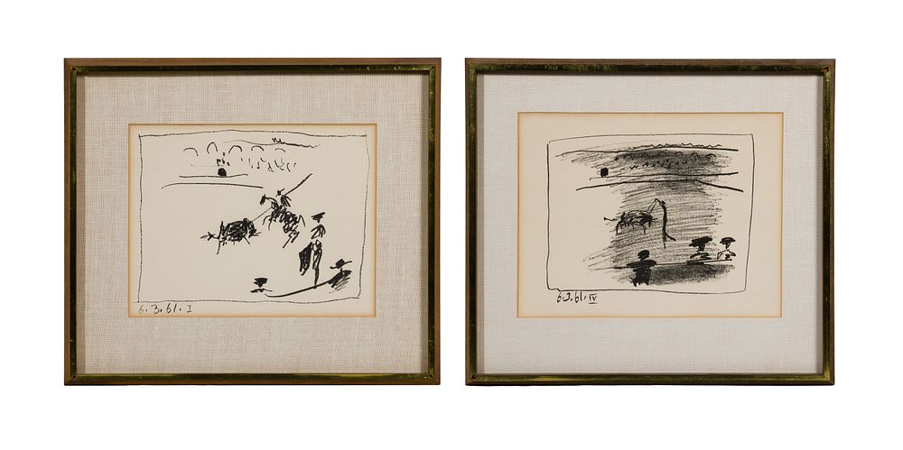 Lot 112: After Pablo Picasso (Spanish, 1881-1973) 'A Los Toros I and IV' Lithographs