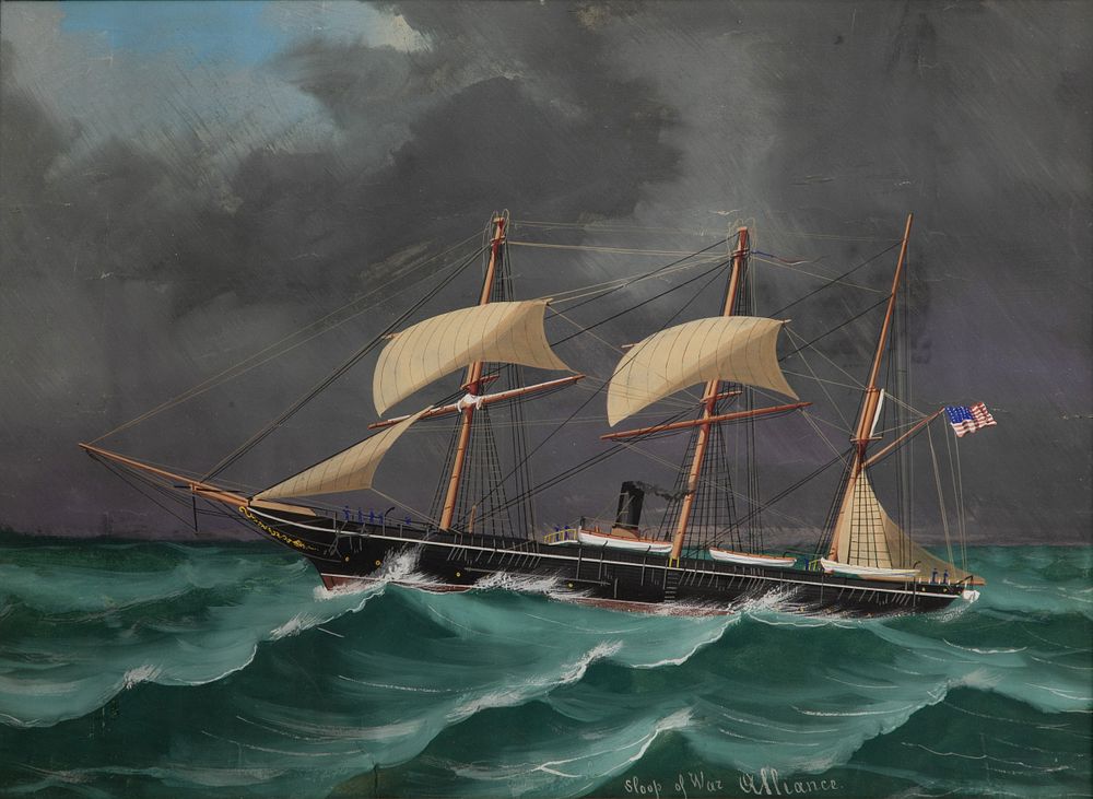 Lot 122: Unknown Artist (19th Century) 'Sloop of War Alliance' Watercolor
