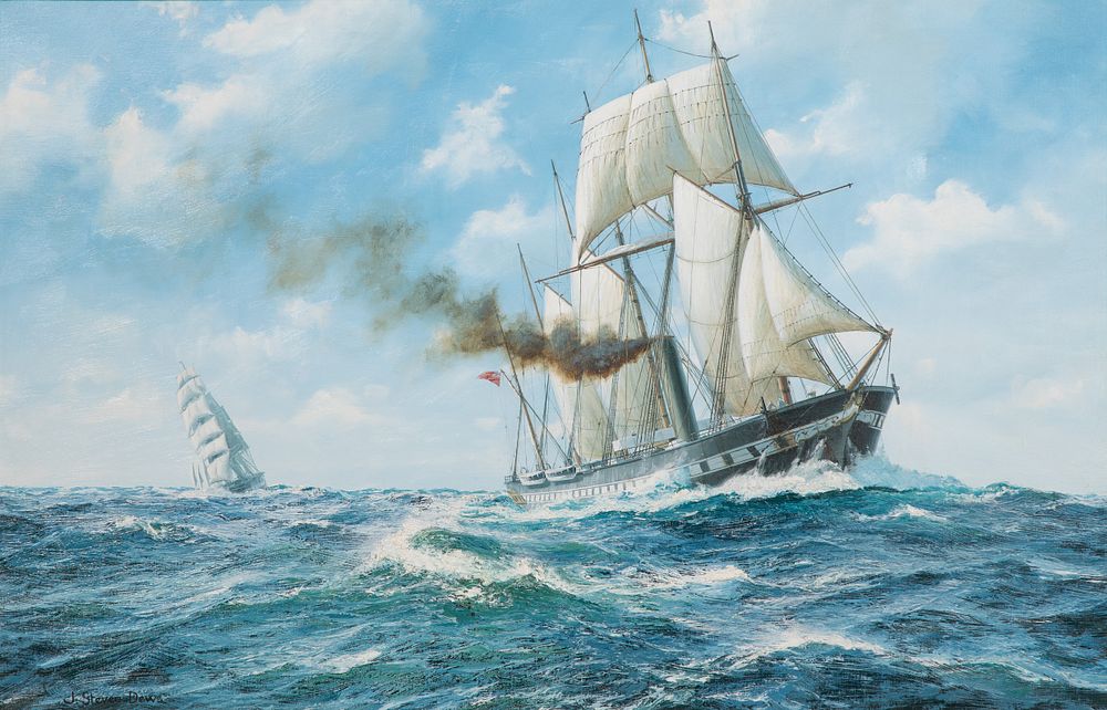 Lot 138: John Steven Dews (British, b.1949) 'SS Great Britain' Oil on Canvas