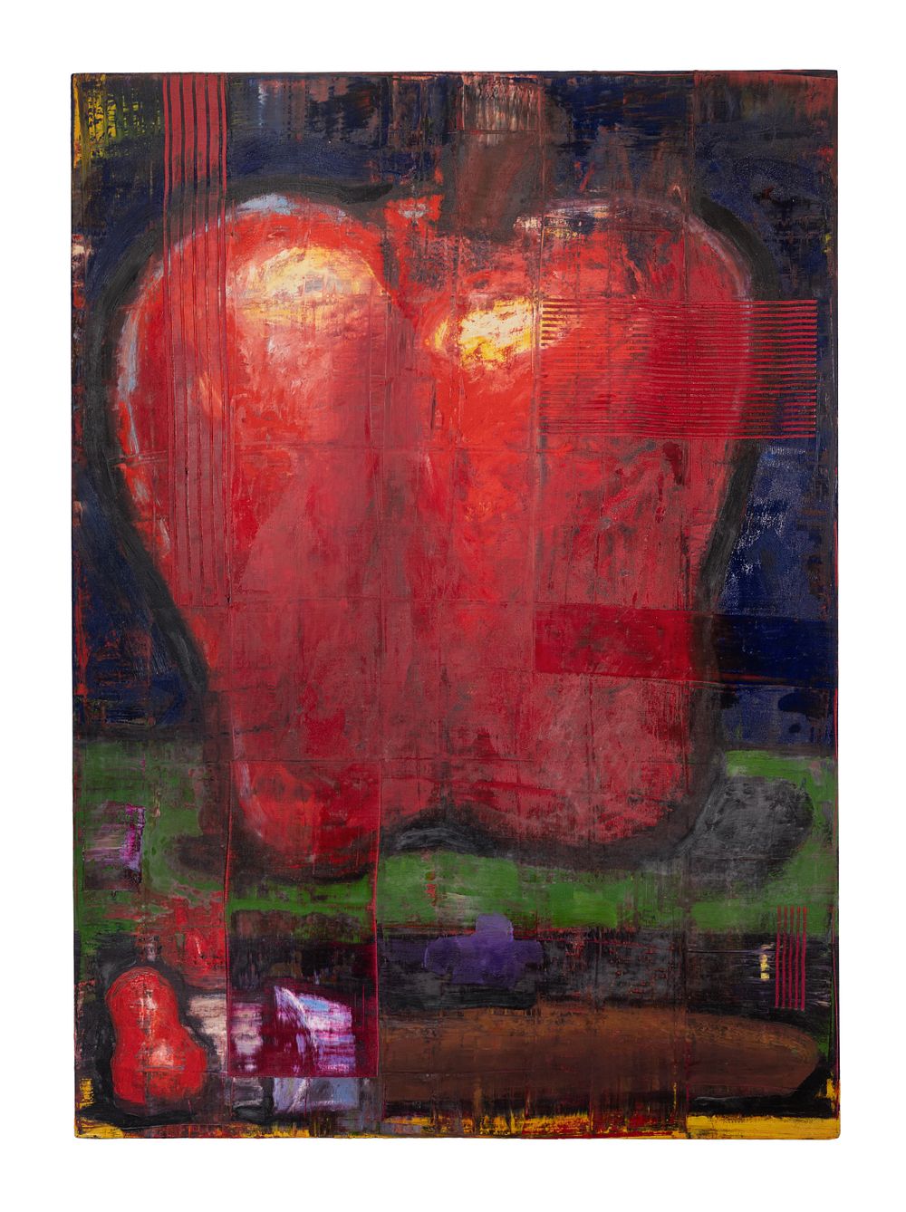 Lot 148: Aaron Fink (American, b.1955) 'Apple and Paintbrush' Oil on Linen