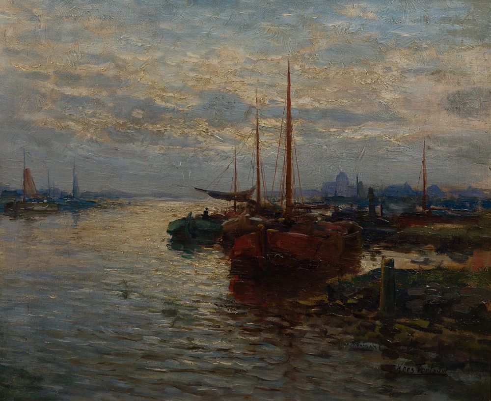 Lot 161: Kees Terlouw (Dutch, 1890-1948) 'Marine' Oil on Canvas