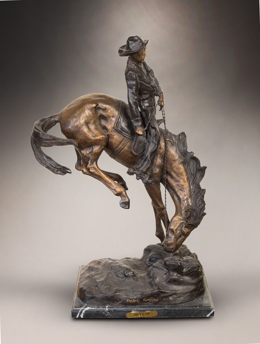 Lot 193: After Frederic Remington (American, 1861-1909) 'Outlaw' Bronze Sculpture