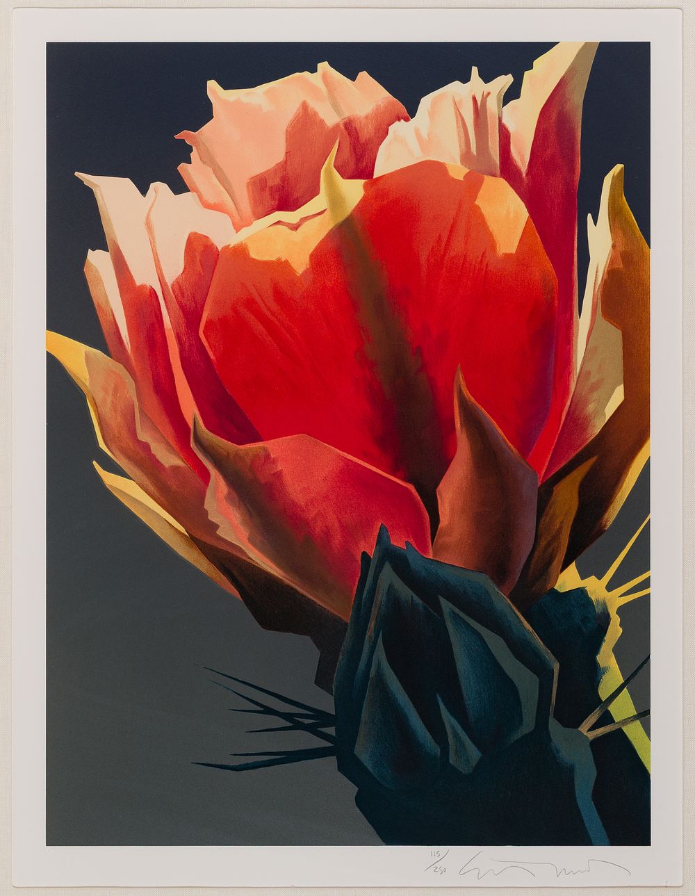 Lot 196: Ed Mell (American, 1942-2024) 'La Flor Roja' Lithograph