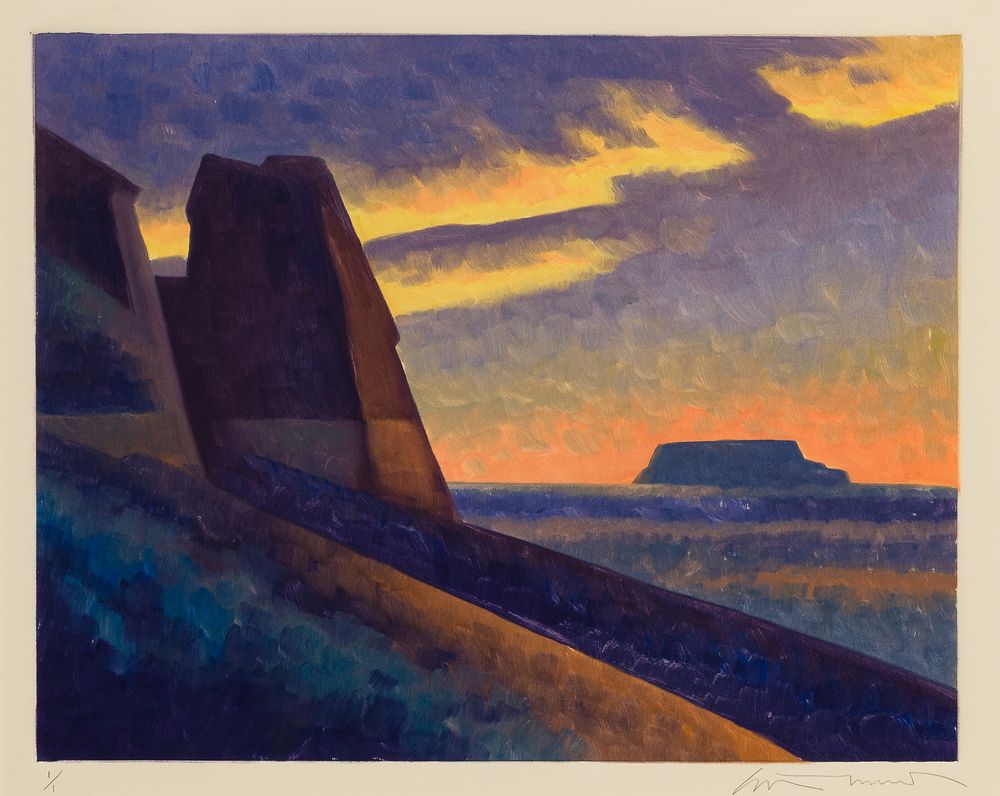 Lot 197: Ed Mell (American, 1942-2024) 'Mesa Wall' Monotype