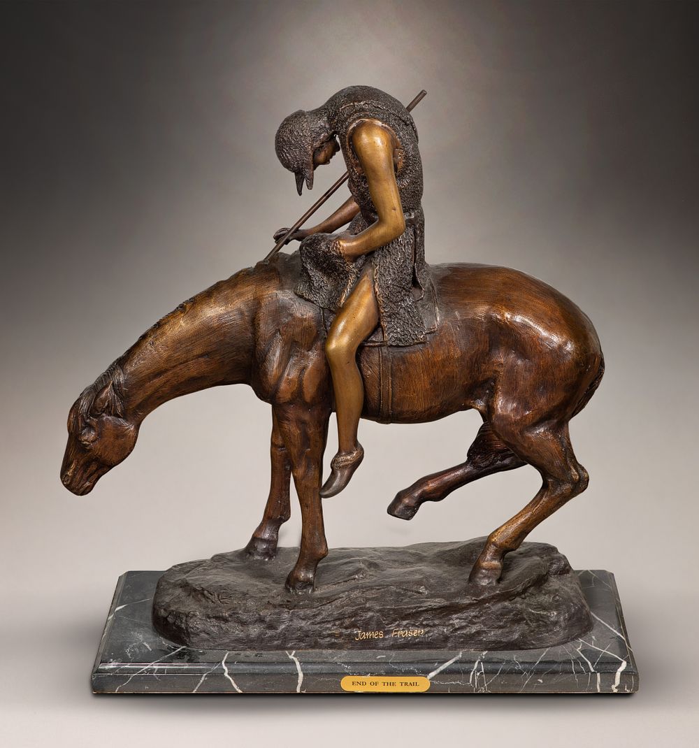 Lot 198: James Earle Frasier (American, 1876-1953) 'The End of the Trail' Bronze Sculpture