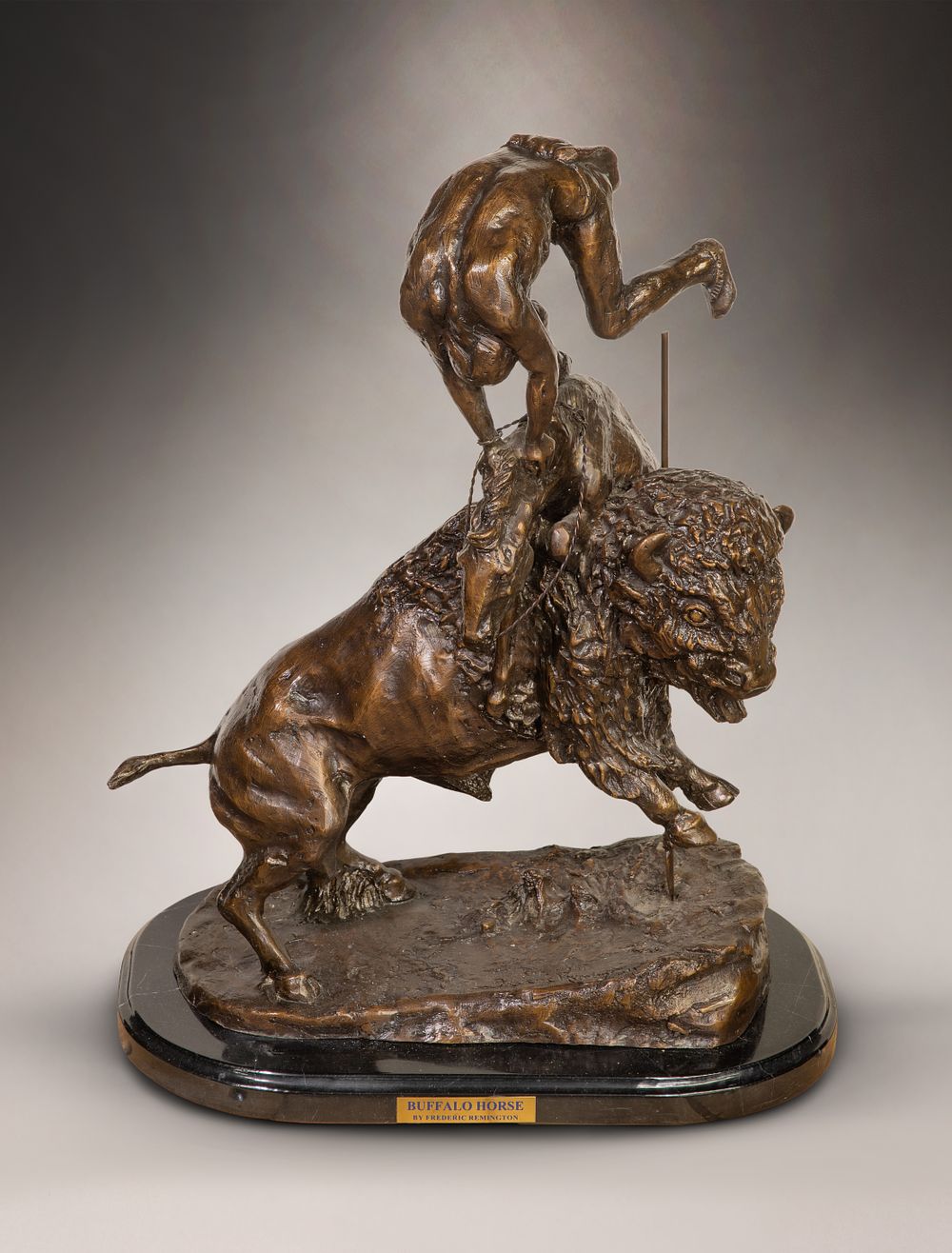 Lot 213: After Frederic Remington (American, 1861-1909) 'Buffalo Horse' Bronze Sculpture