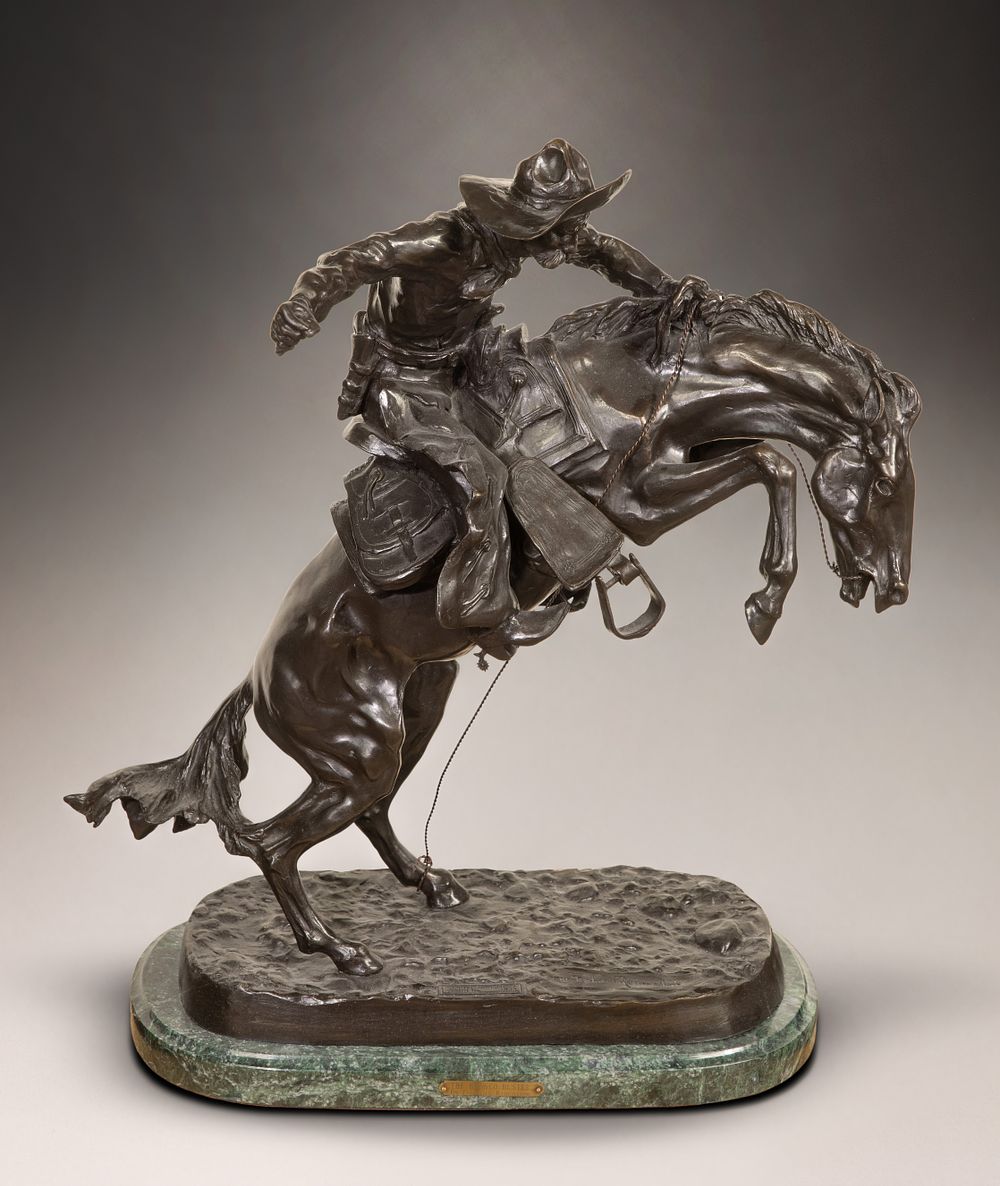 Lot 220: After Frederic Remington (American, 1861-1909) 'The Bronco Buster' Bronze Sculpture
