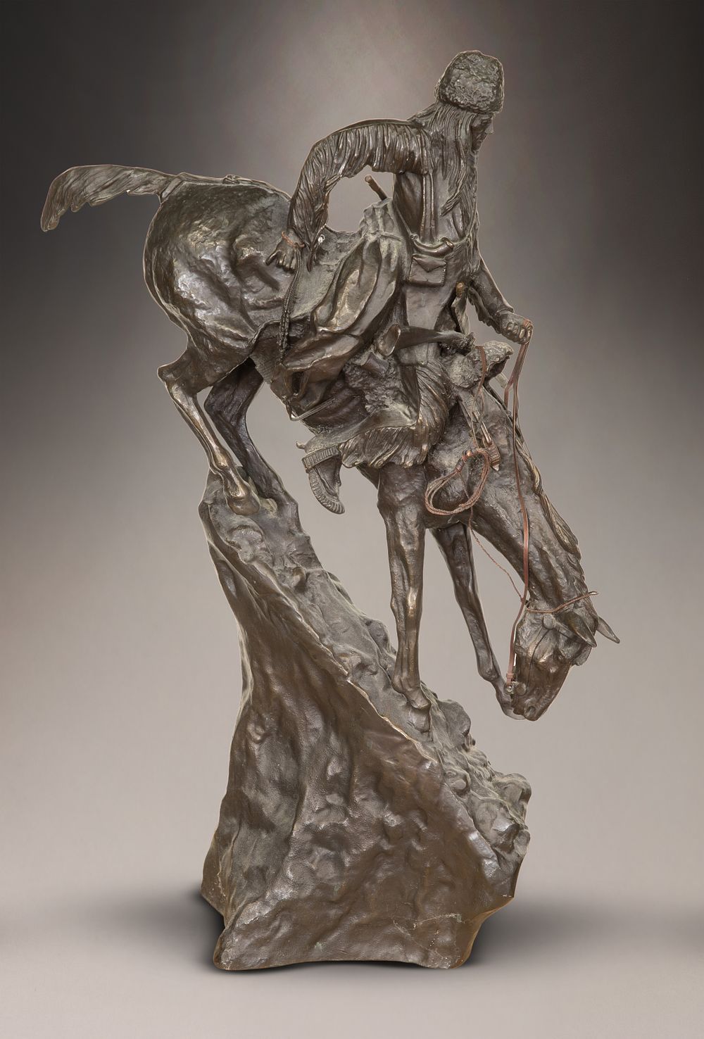 Lot 221: After Frederic Remington (American, 1861-1909) 'The Mountain Man' Bronze Sculpture