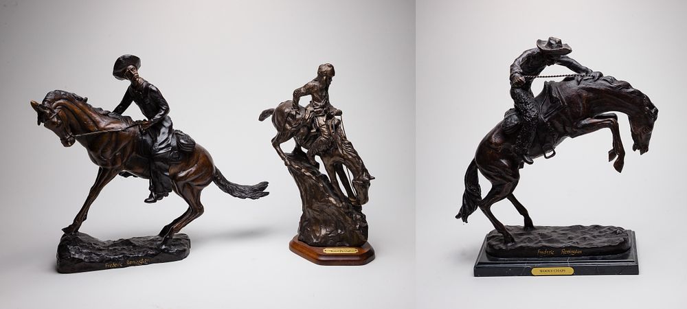 Lot 224: After Frederic Remington (American, 1861-1909) Bronze Sculptures