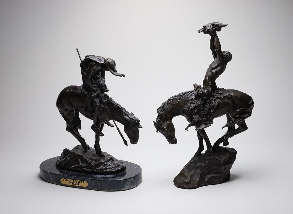 Lot 225: After Frederic Remington (American, 1861-1909) 'The End of the Road' Bronze Sculpture