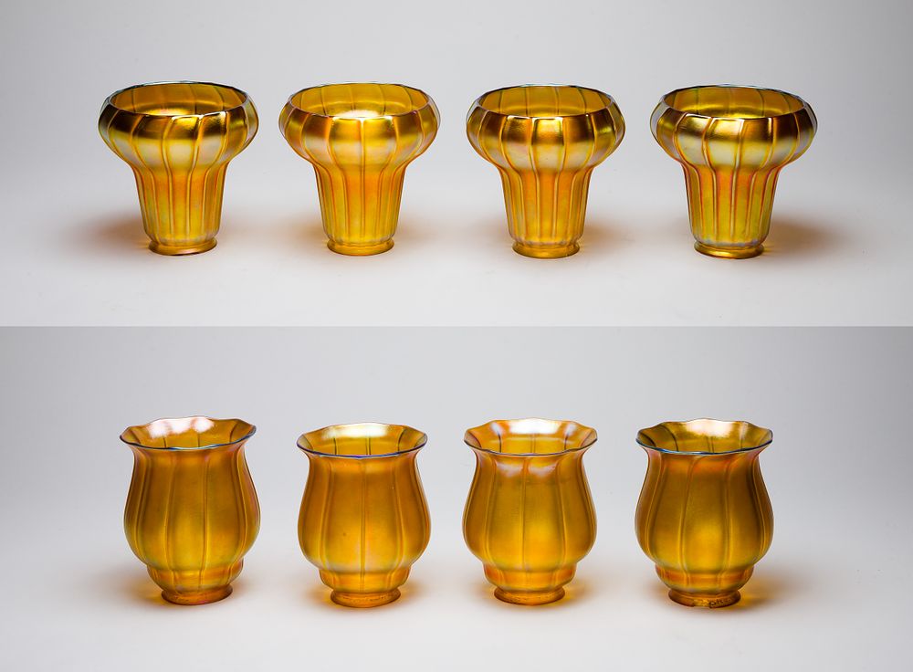 Lot 237: Quezal Art Glass Shade Assortment