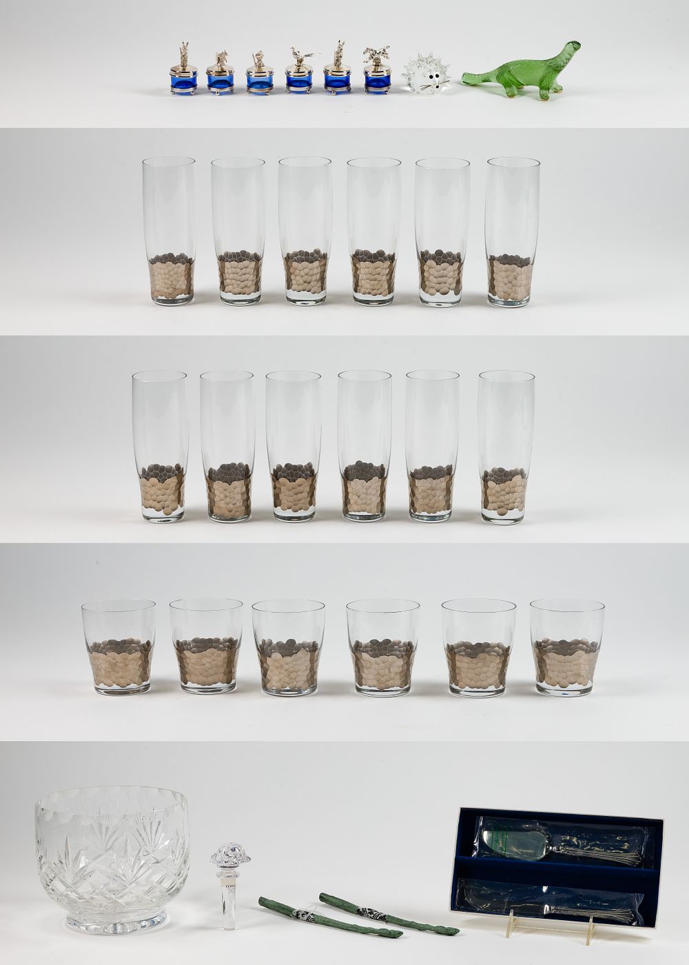 Lot 242: Crystal and Glass Tableware Assortment