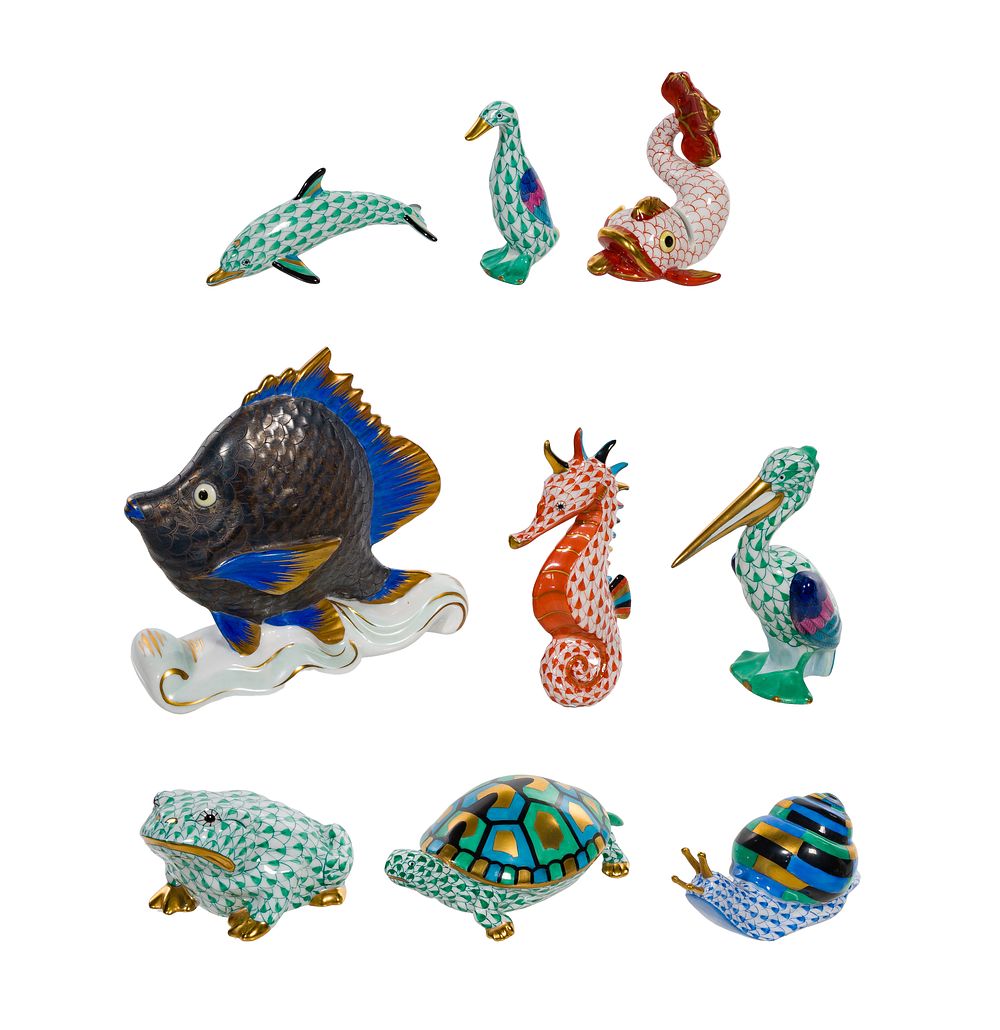 Lot 245: Herend Porcelain Figurine Assortment