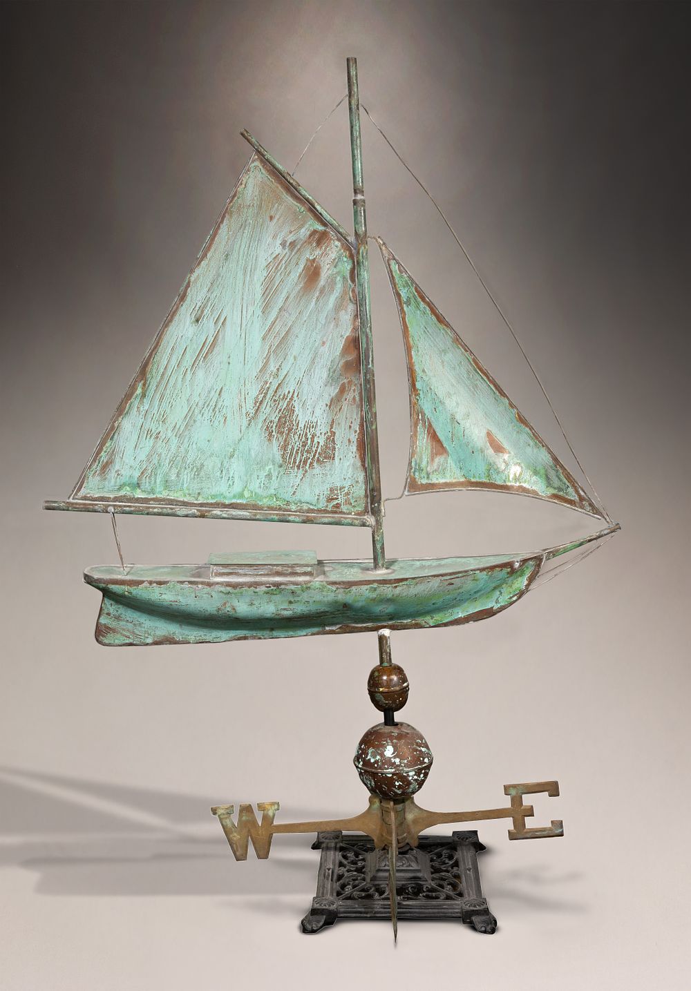 Lot 254: Copper Sailboat Weathervane