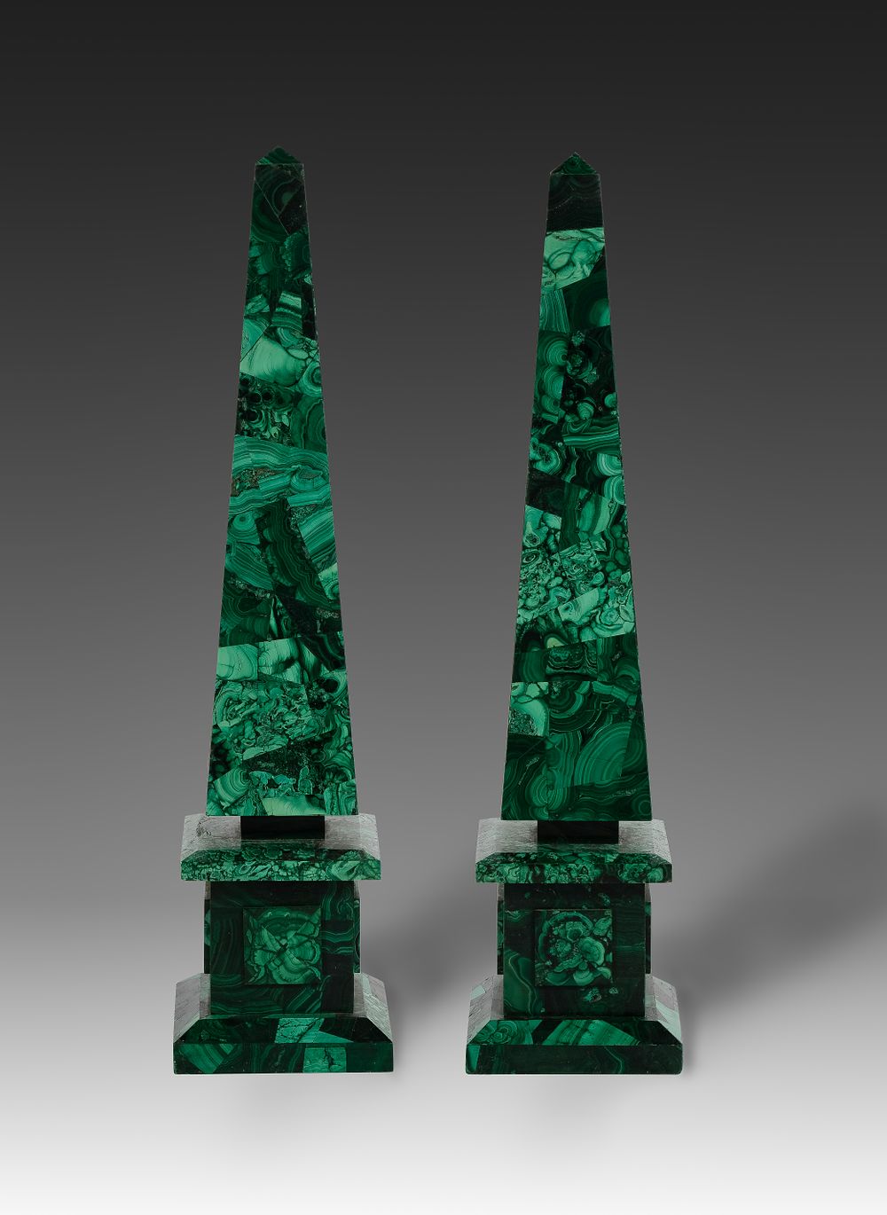 Lot 259: Malachite Obelisks