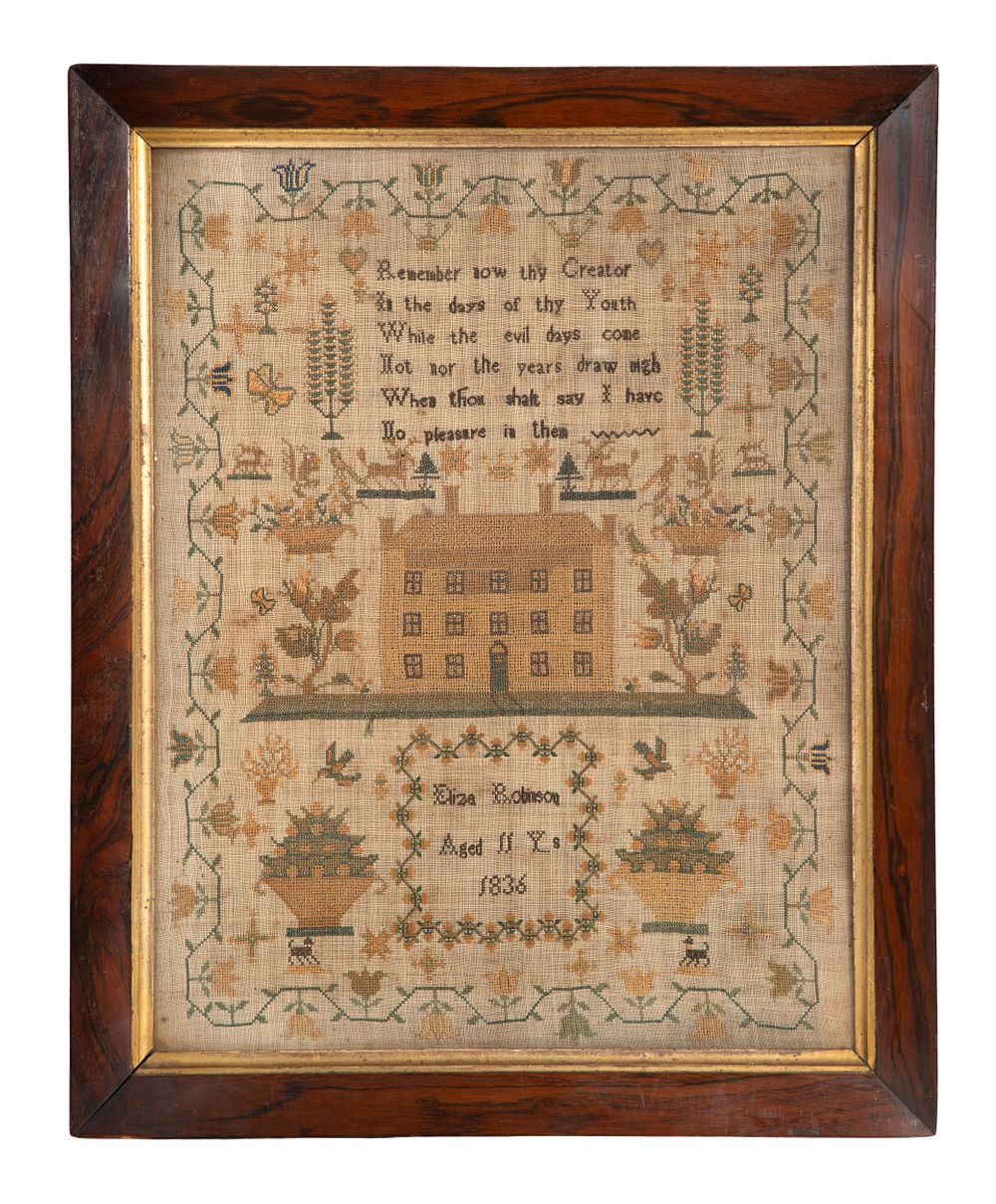 Lot 268: 1836 Embroidered Sampler