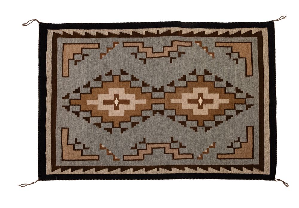 Lot 289: Navajo (Dine) Two Grey Hills Wool Rug