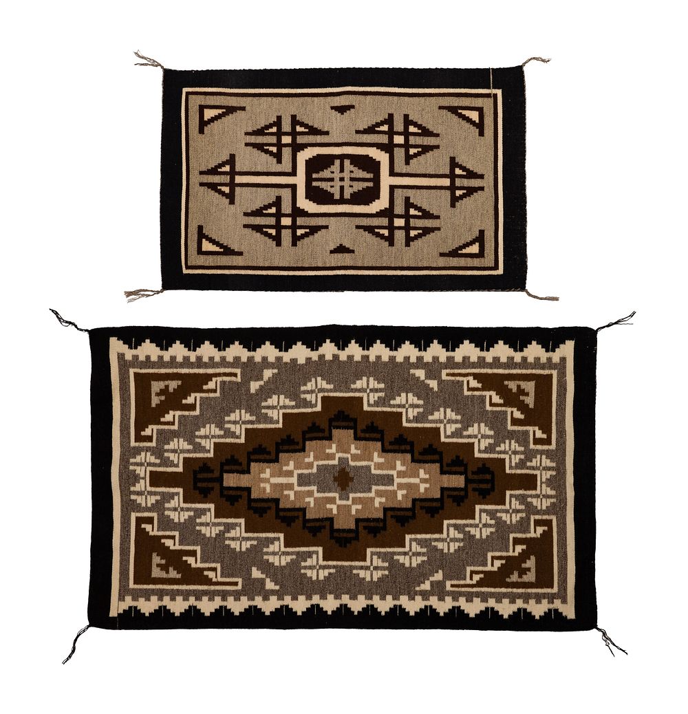 Lot 290: Navajo (Dine) Two Grey Hills Wool Rugs
