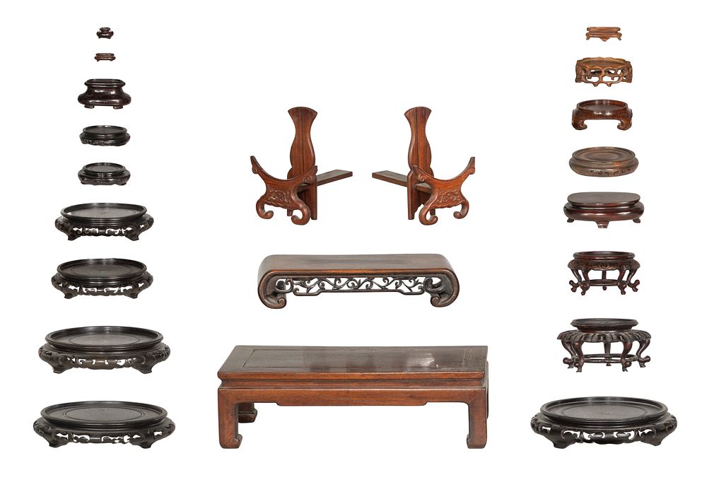 Lot 310: Asian Wood Display Stand Assortment