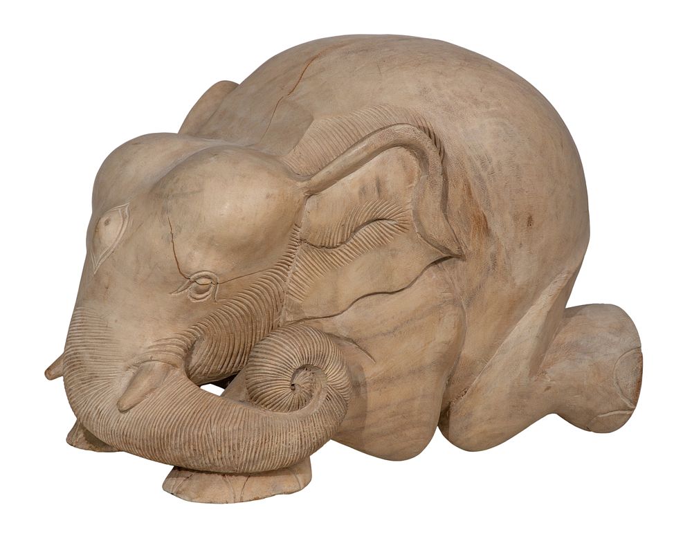 Lot 311: Asian Carved Wood Elephant