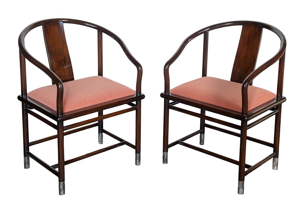 Lot 314: Attributed to Stanley J. Friedman for Brueton Ming-Style Horseshoe Armchairs