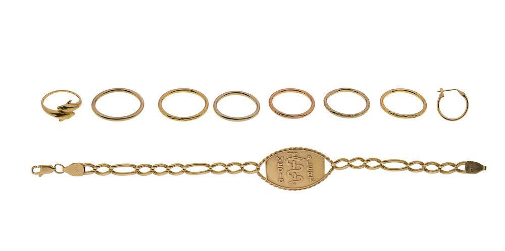 Lot 336: 14k Yellow Gold Jewelry Assortment
