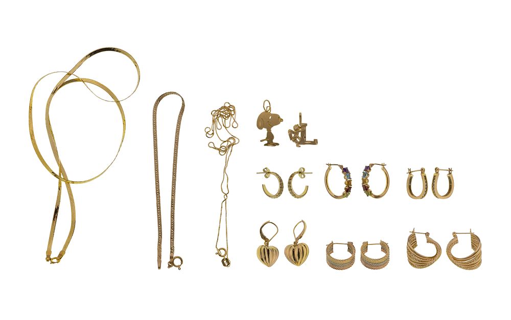 Lot 338: 14k Yellow Gold Jewelry Assortment