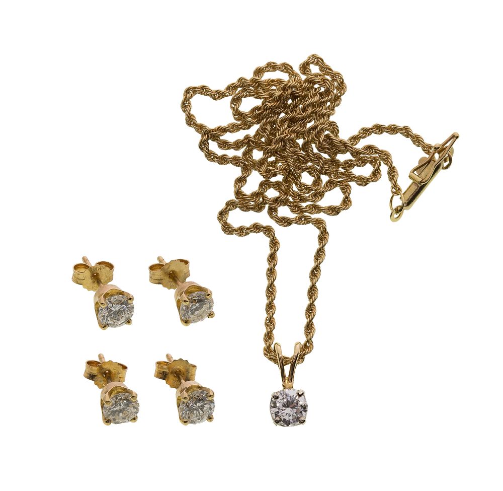 Lot 344: 14k Yellow Gold and Diamond Jewelry Collection