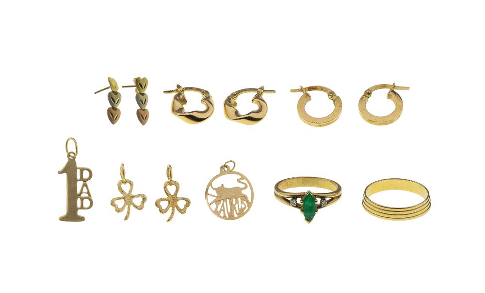 Lot 345: 14k Yellow Gold Jewelry Assortment