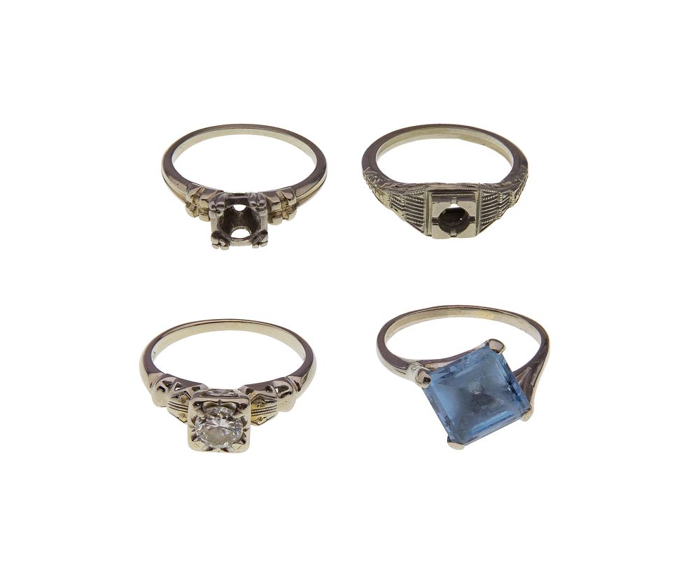 Lot 347: White Gold Ring and Setting Assortment