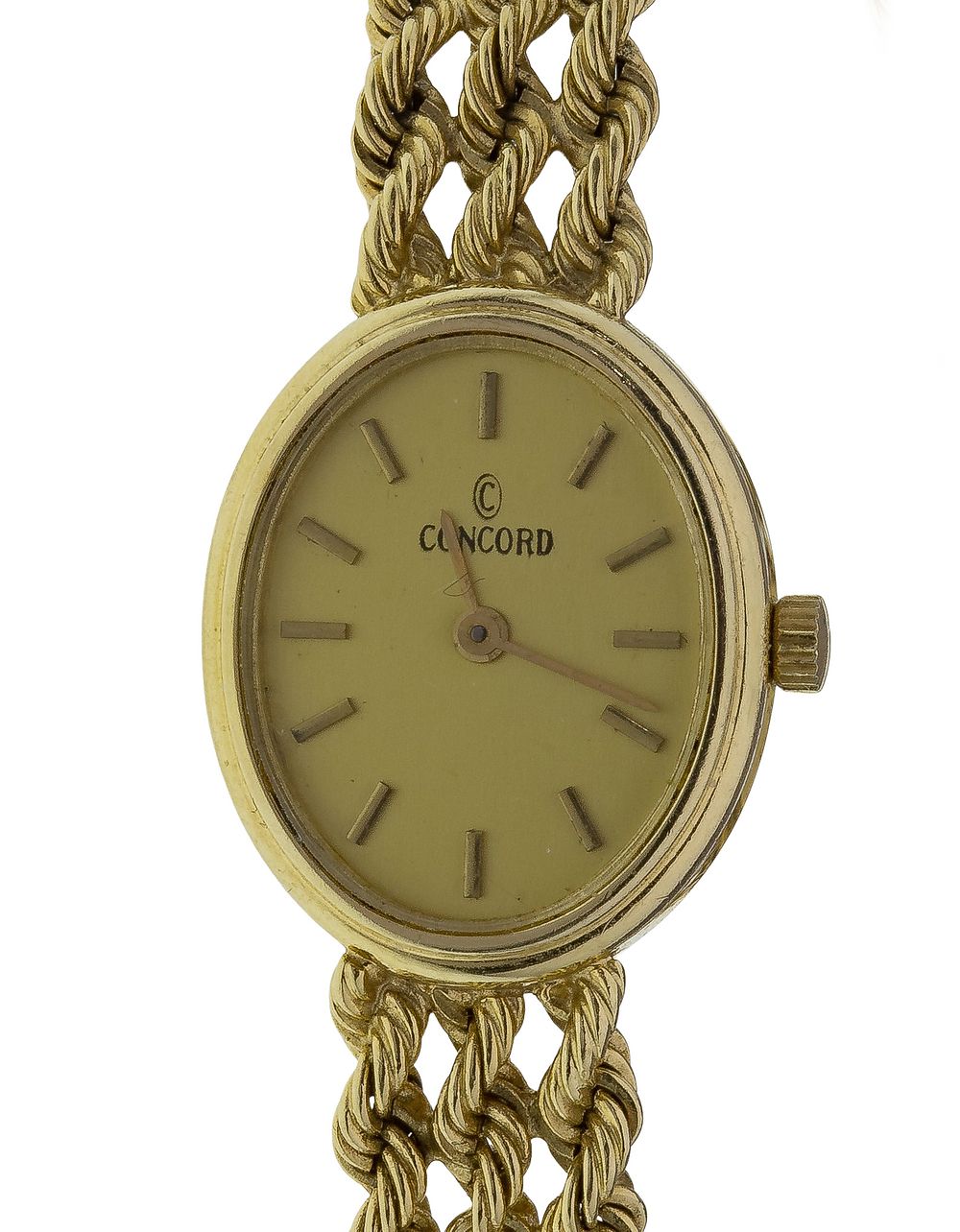 Lot 365: Concord 14k Gold Case and Band Wristwatch