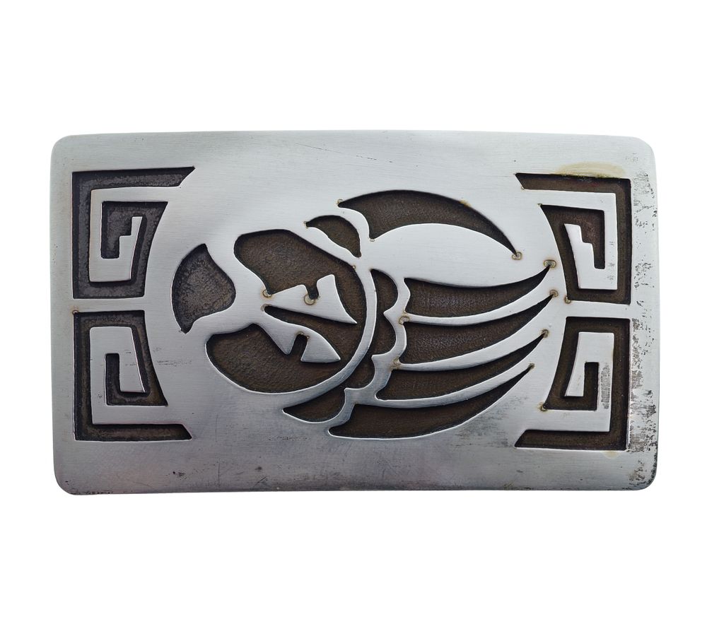 Lot 374: Mark Lindsay Shop Sterling Silver Belt Buckle
