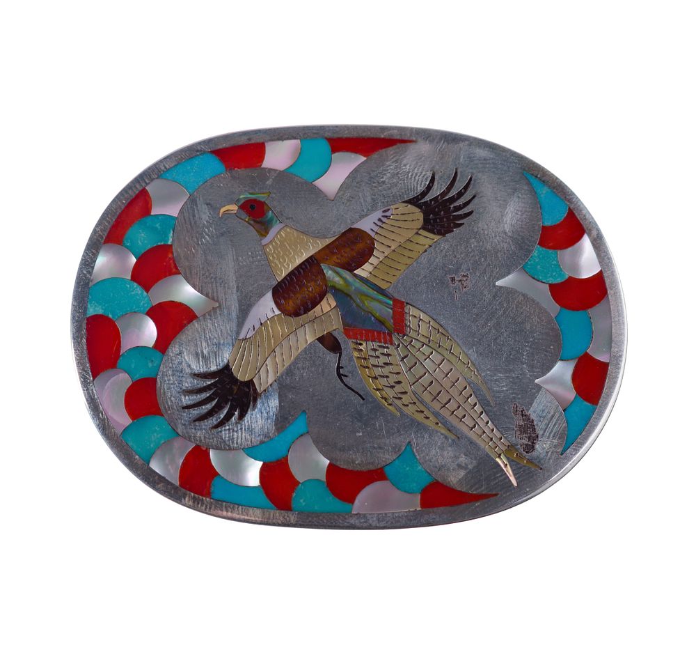 Lot 378: Albert and Dolly Banteah Sterling Silver Belt Buckle