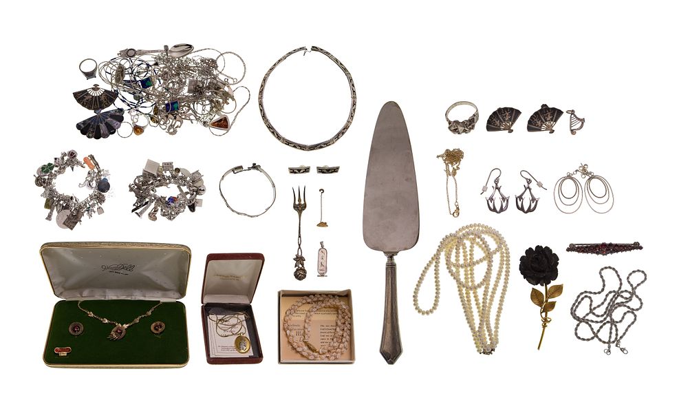 Lot 395: Gold, Silver and Costume Jewelry Assortment