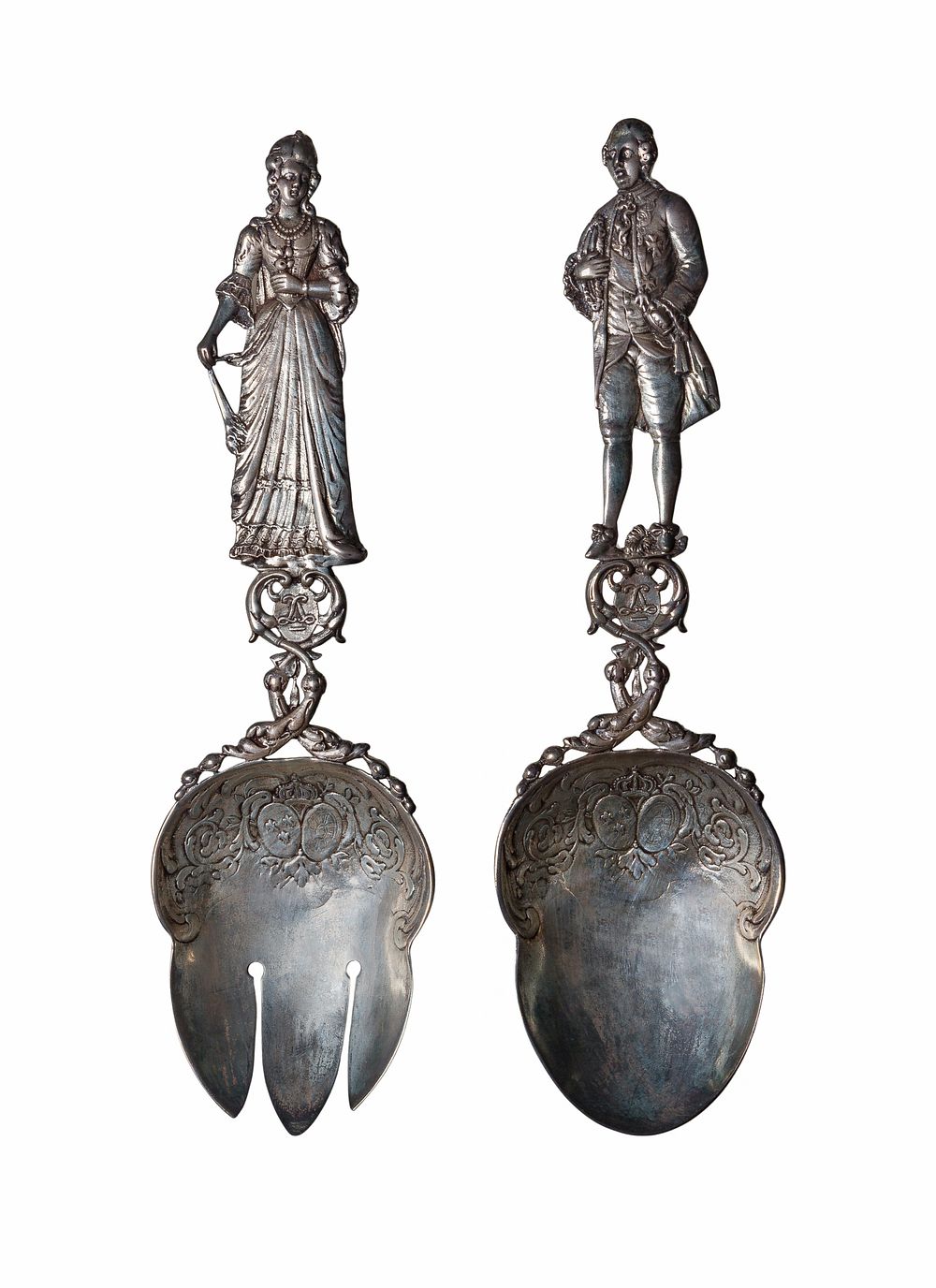 Lot 401: Sterling Silver Figural Salad Utensils