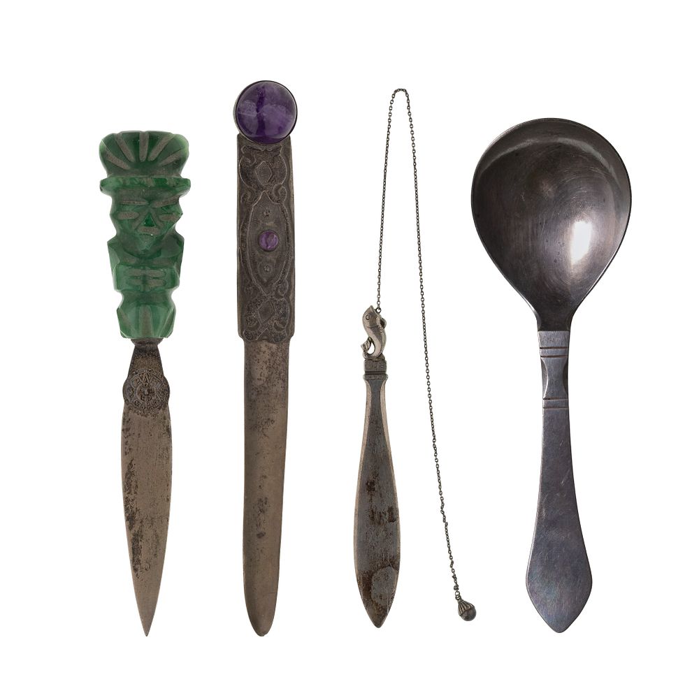 Lot 405: Georg Jensen Sterling Silver Spoon and Letter Opener / Bookmark