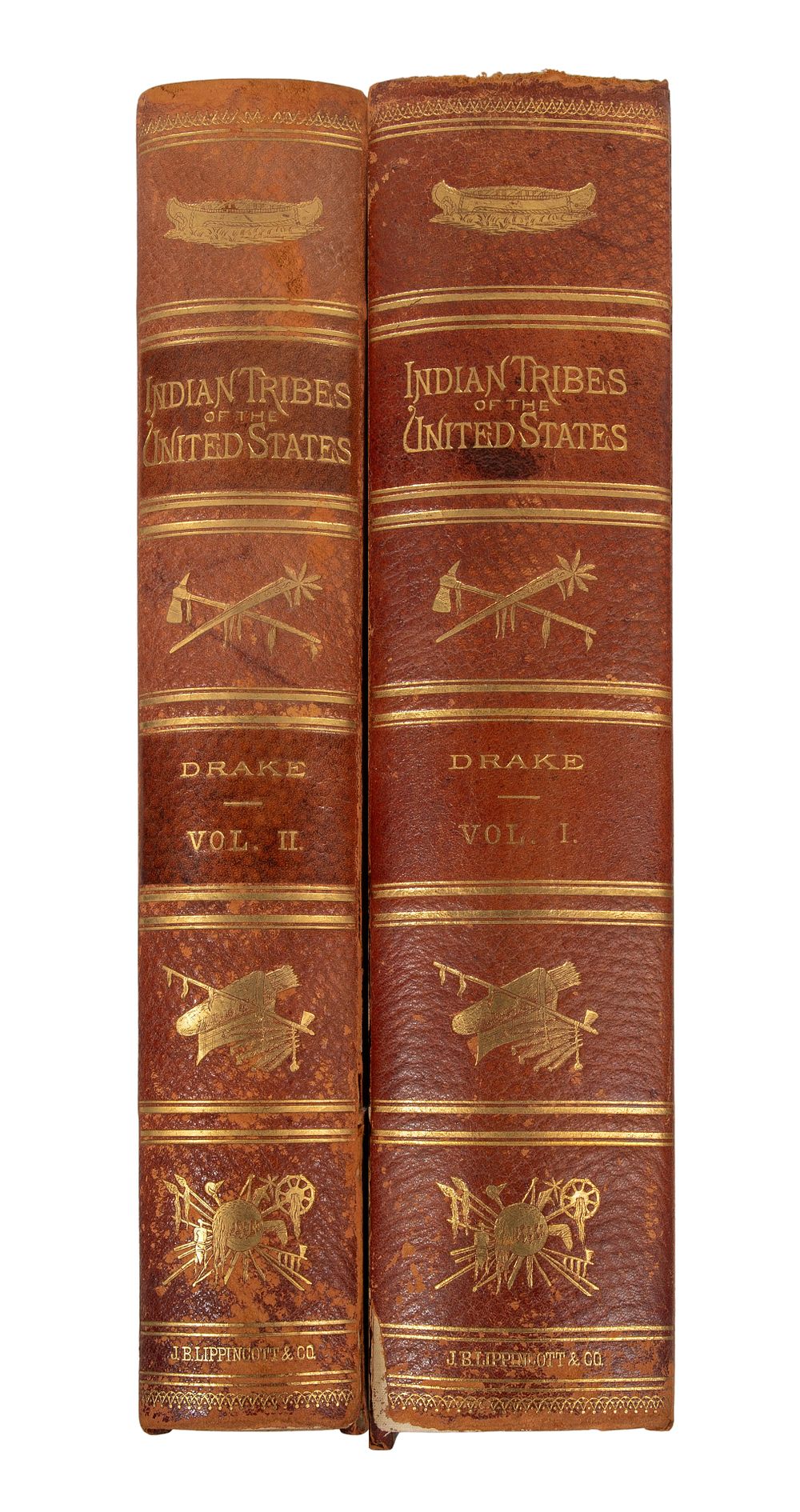 Lot 413: Francis S. Drake 'The Indian Tribes of the United States' Volume I and II Books