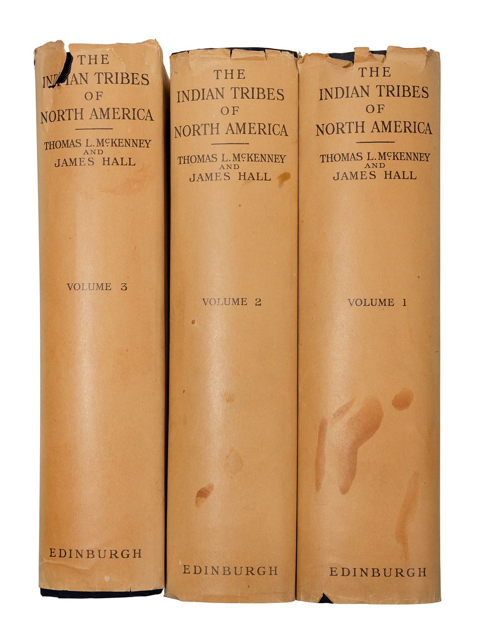 Lot 414: Thomas McKenney and James Hall 'History of the Indian Tribes of North America' Volumes 1, 2 and 3 Books
