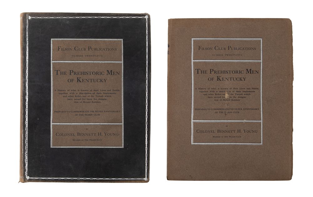 Lot 417: Colonel Bennett H. Young 'The Prehistoric Men of Kentucky' Books