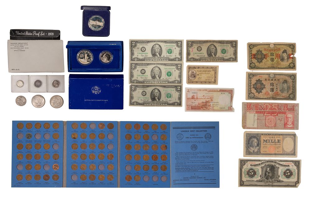 Lot 466: US and World Coin and Currency Assortment