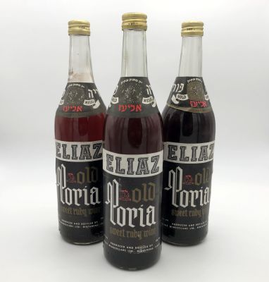 3 Bottles of Old Poria Sweet Ruby Wine - Eliaz Binyamina. 3 Bottles of Israeli wine. Produced 